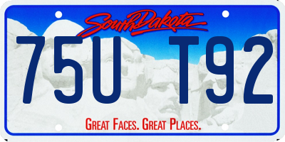 SD license plate 75UT92