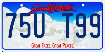 SD license plate 75UT99
