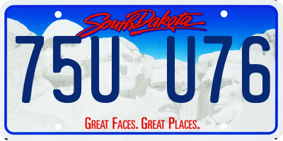SD license plate 75UU76