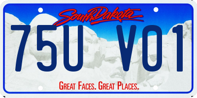 SD license plate 75UV01