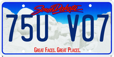 SD license plate 75UV07