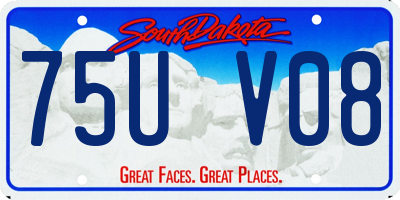 SD license plate 75UV08