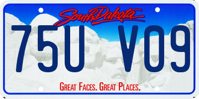 SD license plate 75UV09