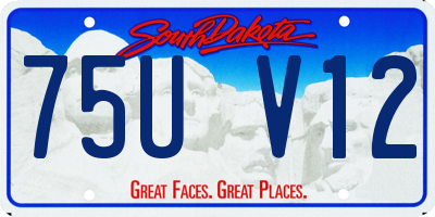 SD license plate 75UV12