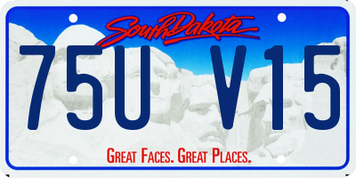 SD license plate 75UV15