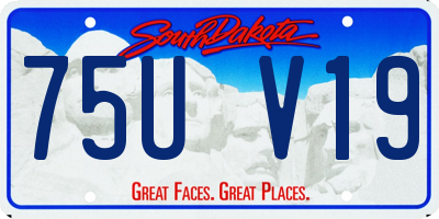 SD license plate 75UV19