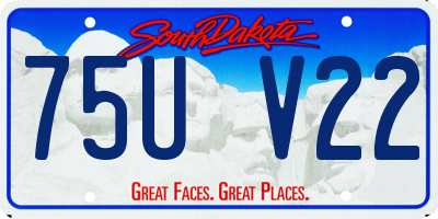 SD license plate 75UV22