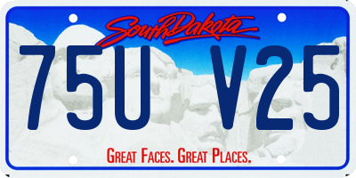 SD license plate 75UV25