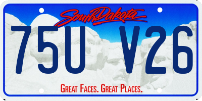 SD license plate 75UV26