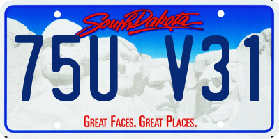 SD license plate 75UV31