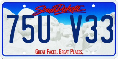 SD license plate 75UV33
