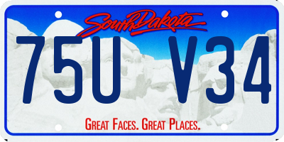 SD license plate 75UV34
