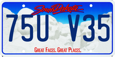 SD license plate 75UV35