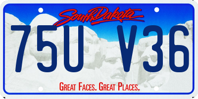 SD license plate 75UV36