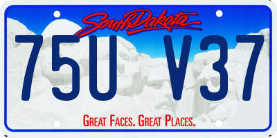 SD license plate 75UV37