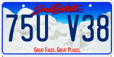SD license plate 75UV38