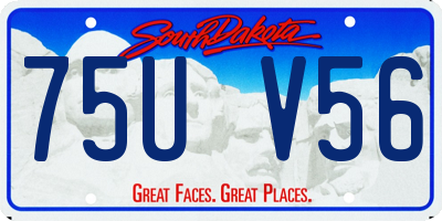 SD license plate 75UV56