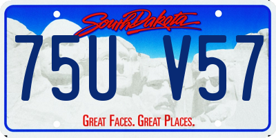 SD license plate 75UV57