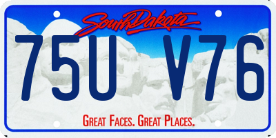 SD license plate 75UV76