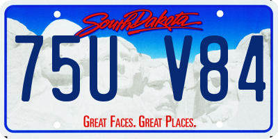 SD license plate 75UV84