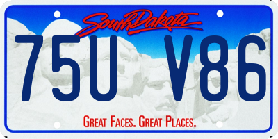 SD license plate 75UV86