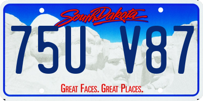 SD license plate 75UV87