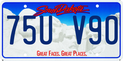 SD license plate 75UV90