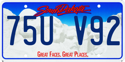 SD license plate 75UV92