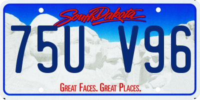 SD license plate 75UV96