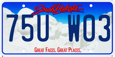 SD license plate 75UW03