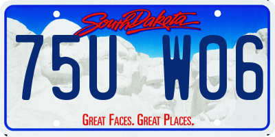 SD license plate 75UW06