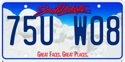 SD license plate 75UW08