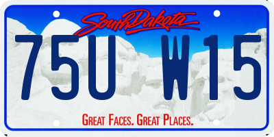 SD license plate 75UW15