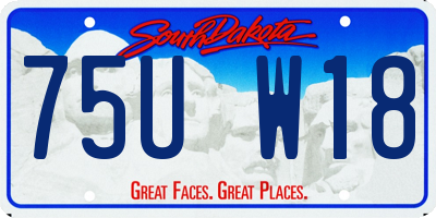 SD license plate 75UW18