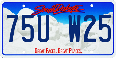 SD license plate 75UW25