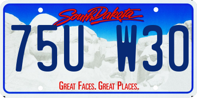 SD license plate 75UW30