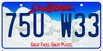 SD license plate 75UW33