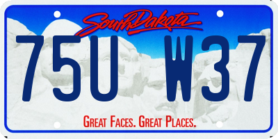 SD license plate 75UW37