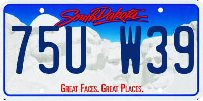 SD license plate 75UW39