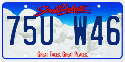 SD license plate 75UW46