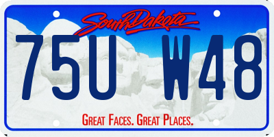 SD license plate 75UW48