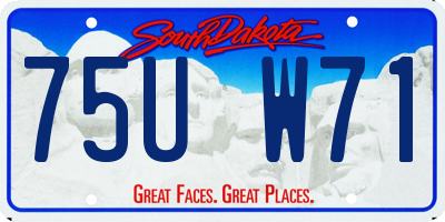 SD license plate 75UW71
