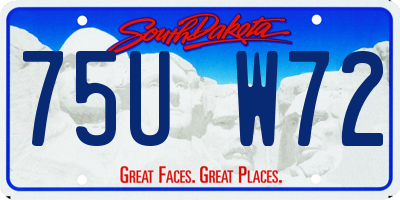 SD license plate 75UW72