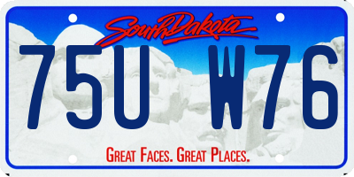 SD license plate 75UW76