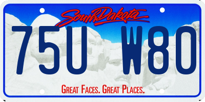 SD license plate 75UW80