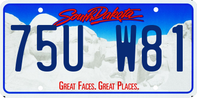 SD license plate 75UW81