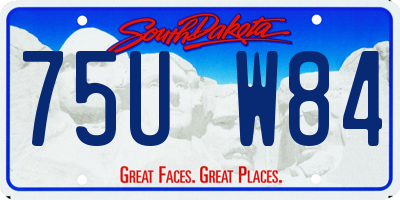 SD license plate 75UW84