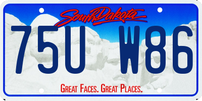 SD license plate 75UW86