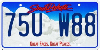 SD license plate 75UW88