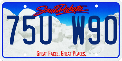 SD license plate 75UW90